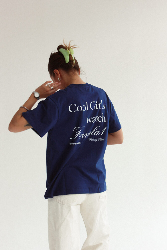 Formula 1 Granatowy T-shirt Oversize