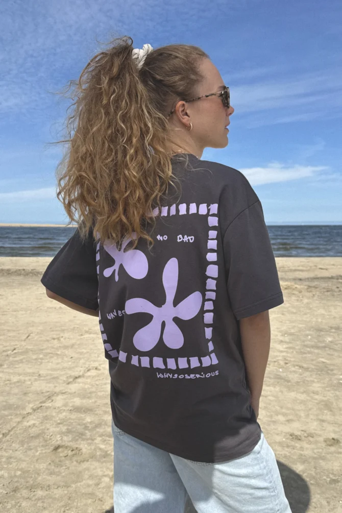 No Bad Waves Szary T-shirt - obrazek 5