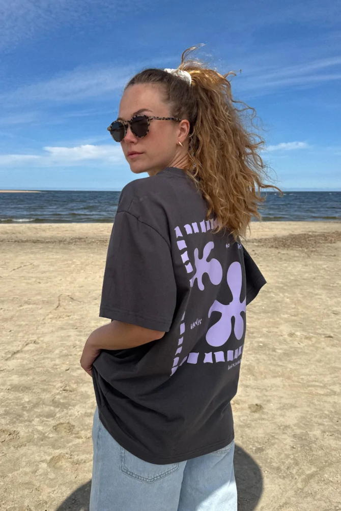 No Bad Waves Szary T-shirt - obrazek 2