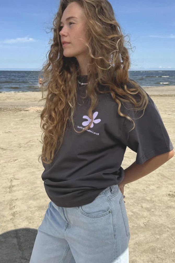 No Bad Waves Szary T-shirt - obrazek 4