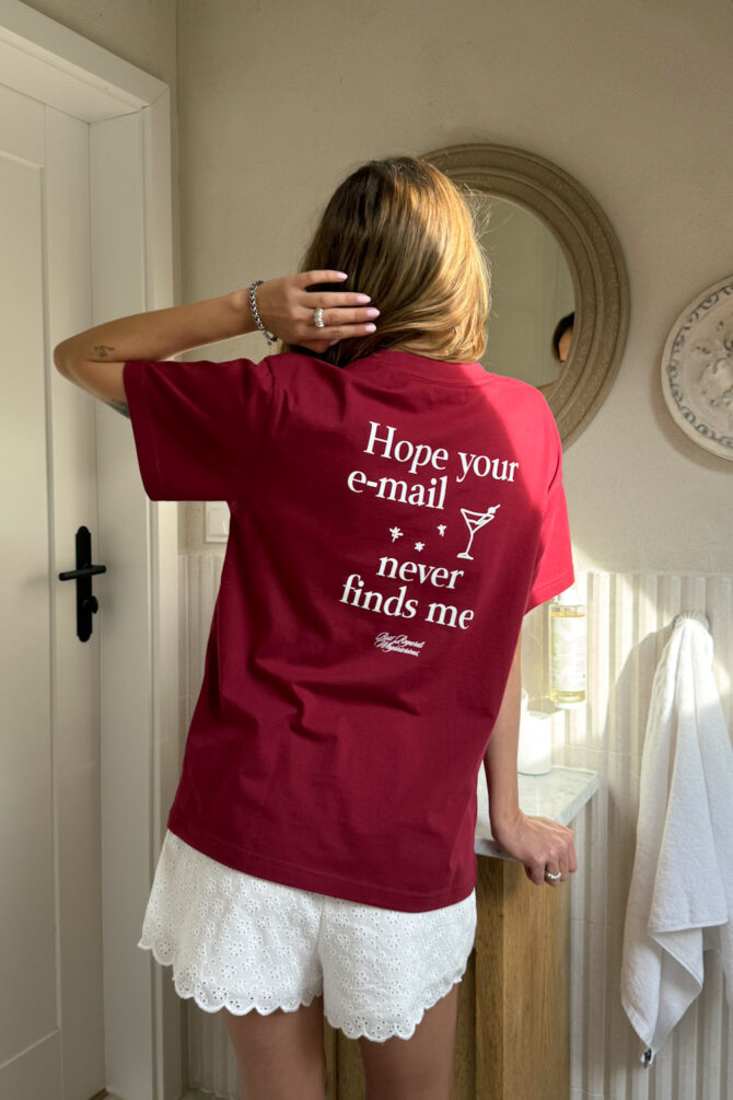 No E-mails T-shirt Burgundy