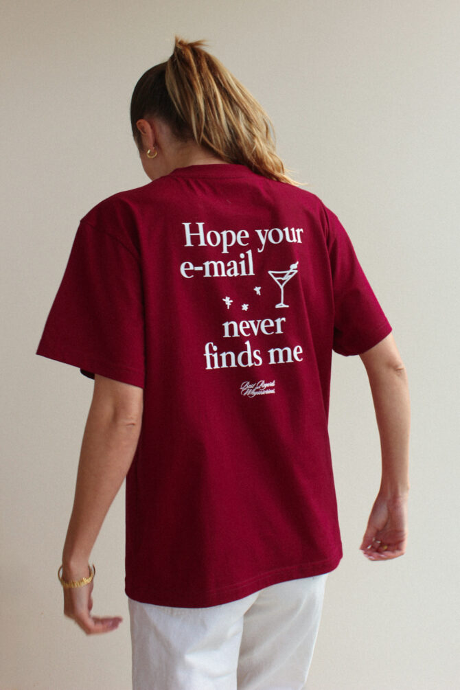 No E-mails T-shirt Burgundy - obrazek 5