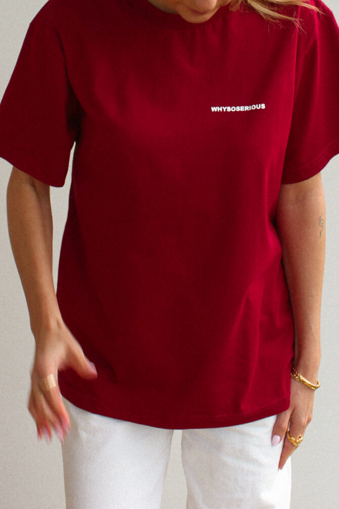 No E-mails T-shirt Burgundy - obrazek 2