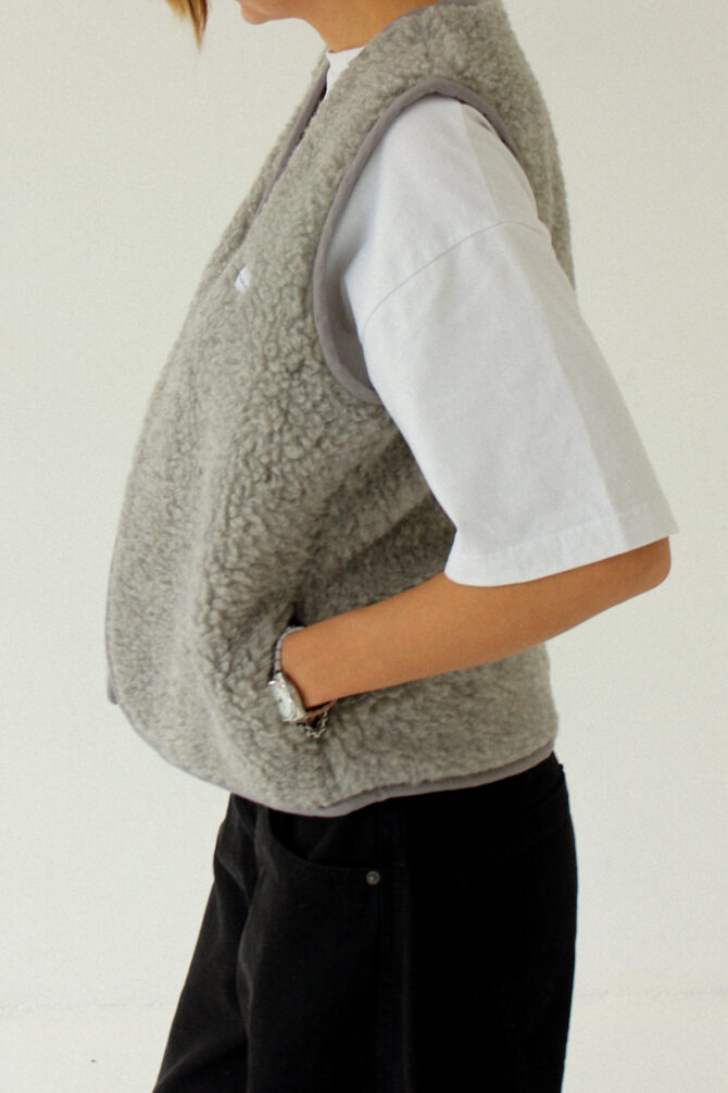 Kamizelka Merino Wool Grey - obrazek 4