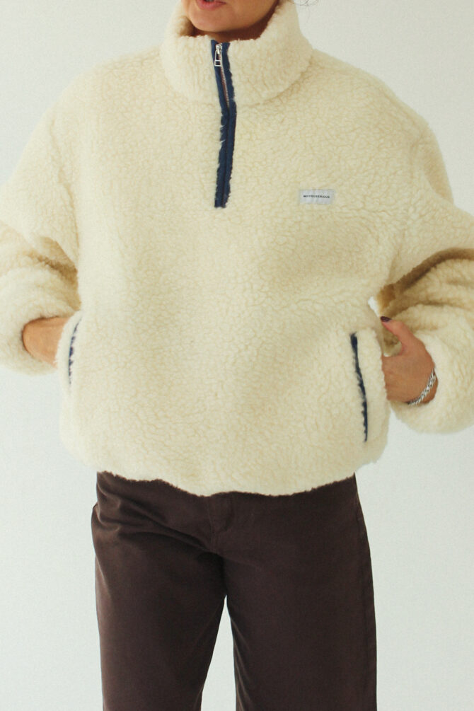 Kurtka Merino Wool Anorak Ecru - obrazek 9