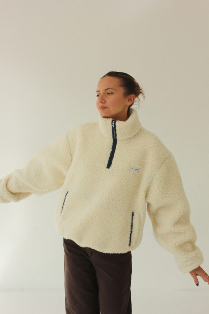 Kurtka Merino Wool Anorak Ecru - obrazek 8