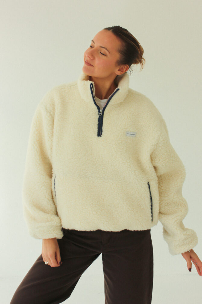 Kurtka Merino Wool Anorak Ecru - obrazek 7