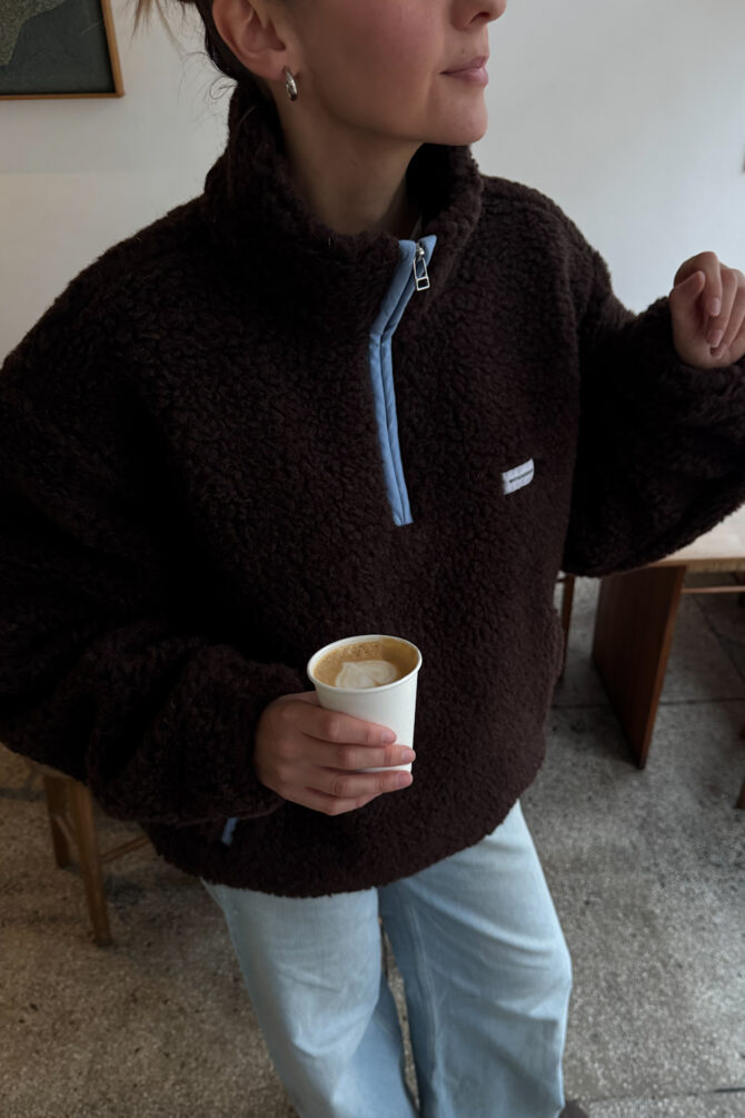 Kurtka Merino Wool Anorak Chocolate - obrazek 6