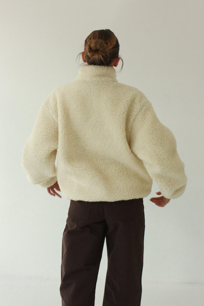 Kurtka Merino Wool Anorak Ecru - obrazek 5