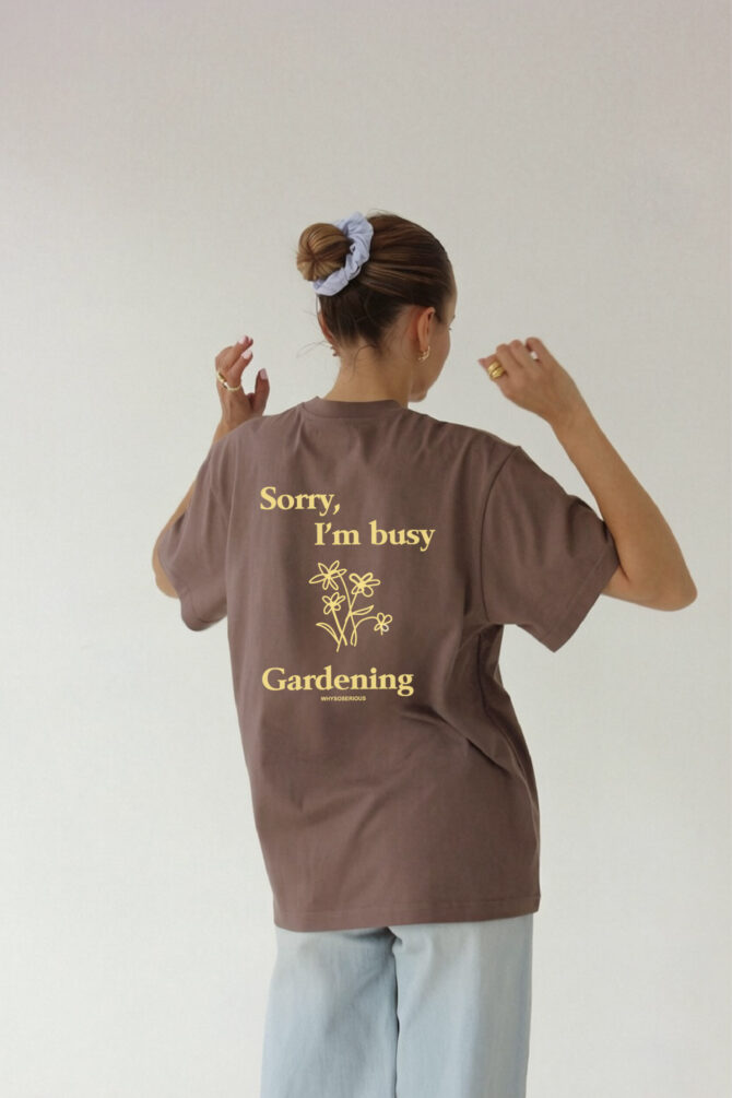 T-shirt Gardening Brązowy - obrazek 3
