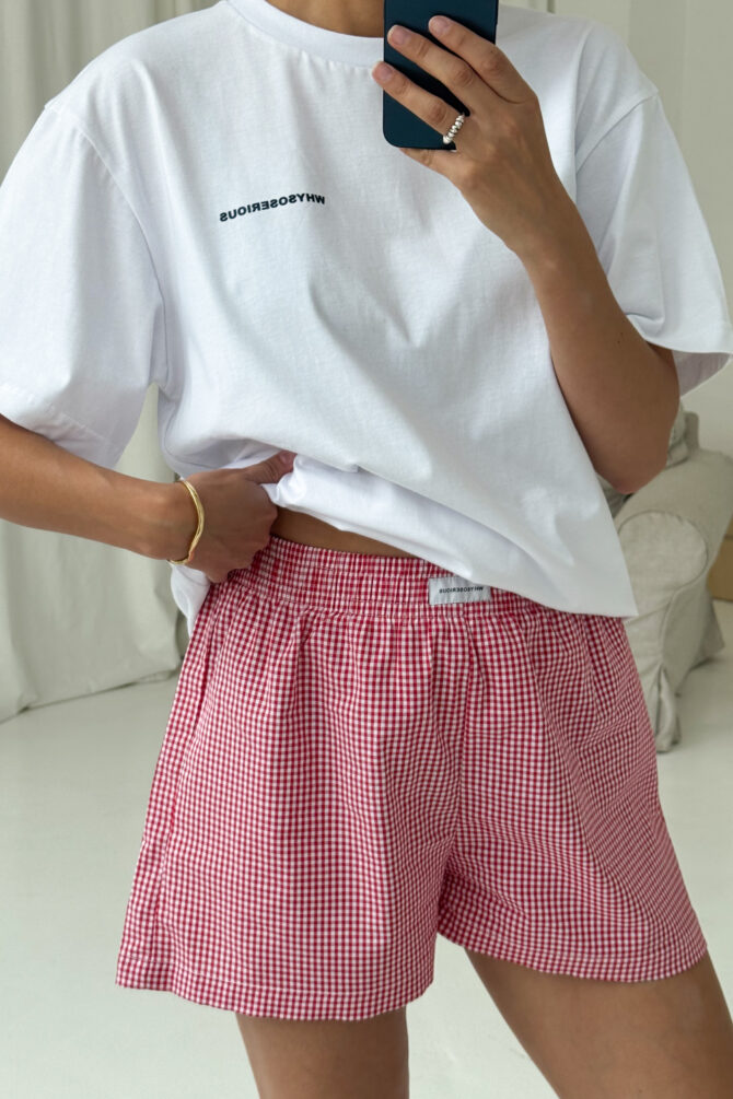 Szorty Boxer Vichy Red
