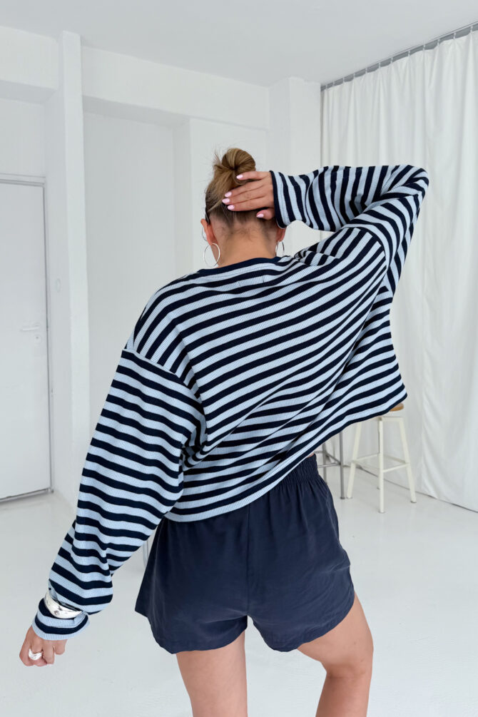 Longsleeve Boxy Stripes Waffle - obrazek 3