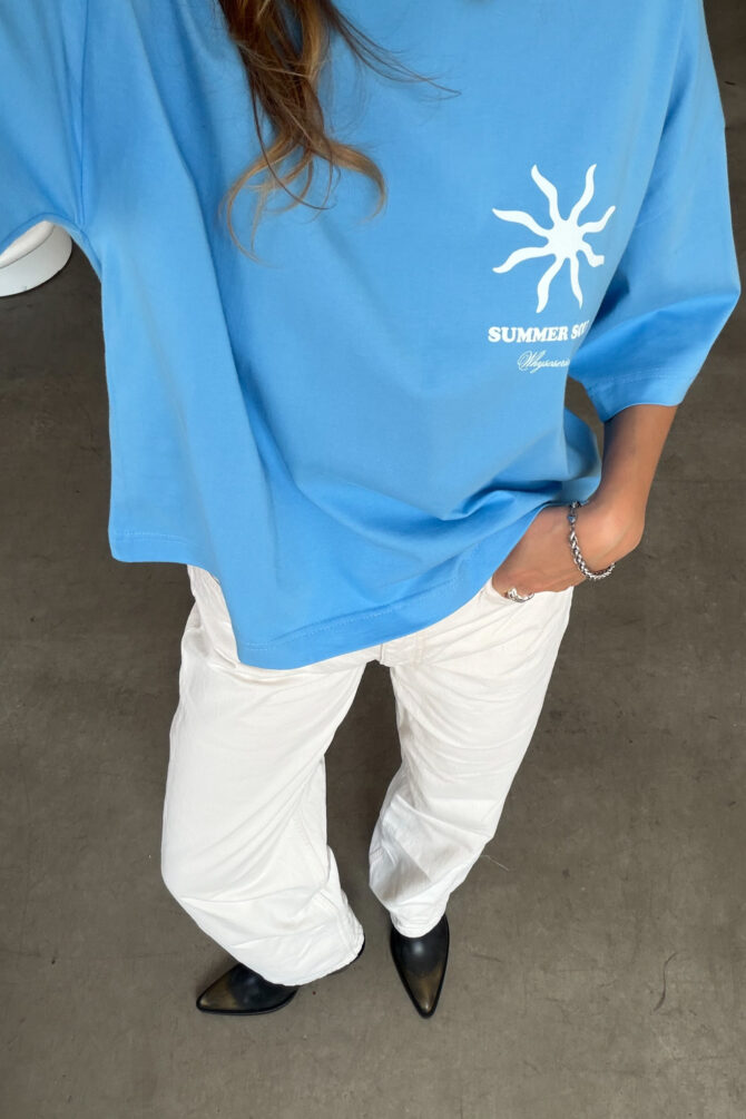T-shirt Boxy Summer Soul Blue