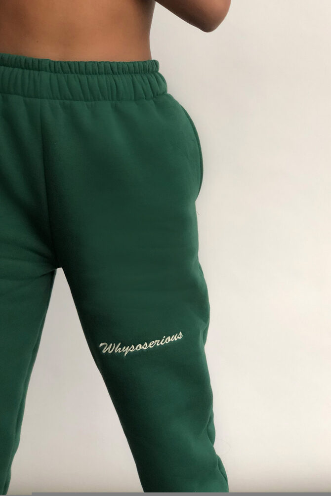damskie zielone spodnie dresowe
