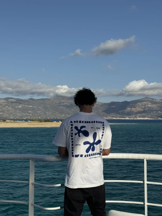 No Bad Waves Ecru T-shirt - obrazek 3