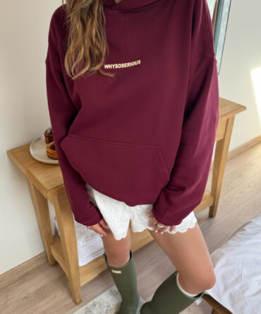 Bordowa Bluza z kapturem WSS