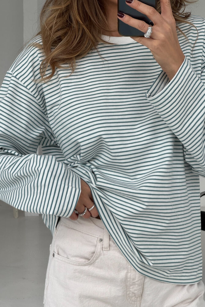 Longsleeve Stripes Green - obrazek 2