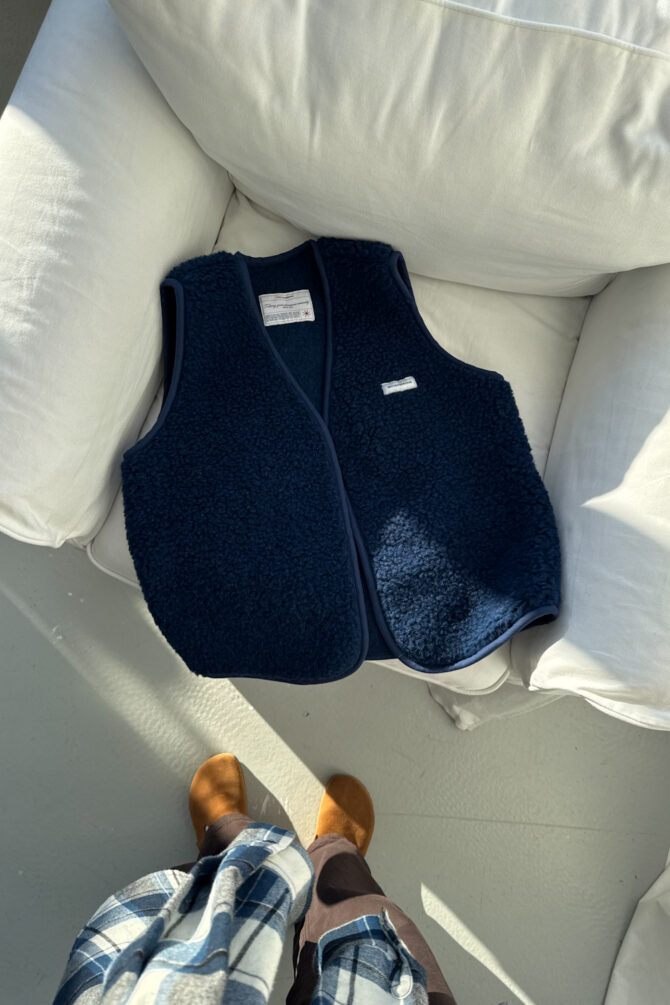 Kamizelka Merino Wool Navy Blue - obrazek 2