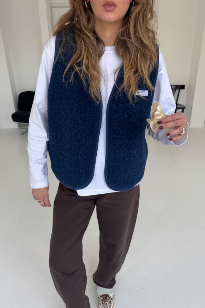 Kamizelka Merino Wool Navy Blue