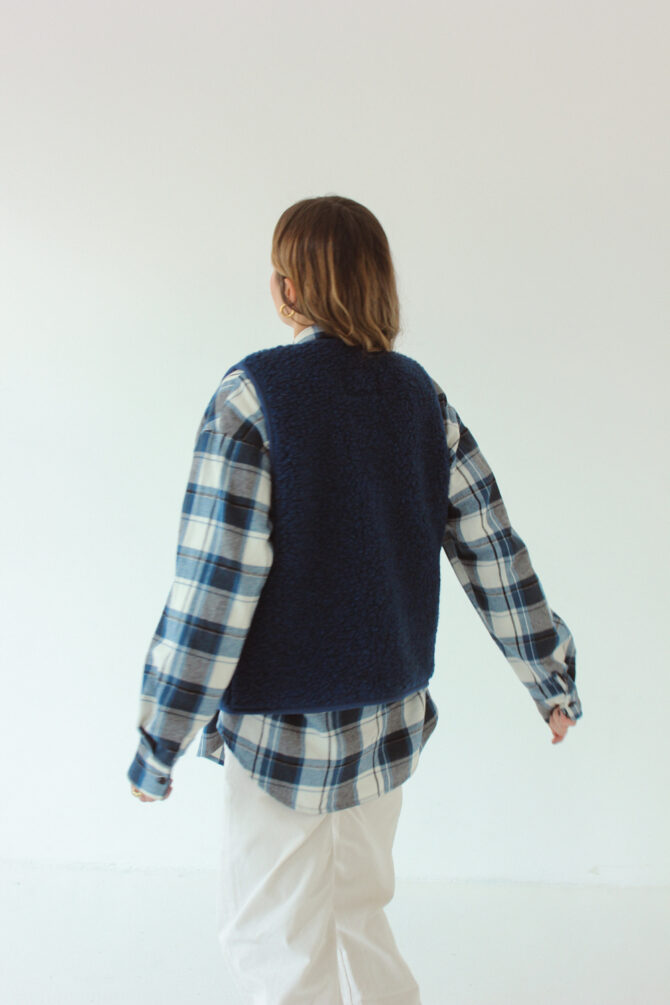 Kamizelka Merino Wool Navy Blue - obrazek 6