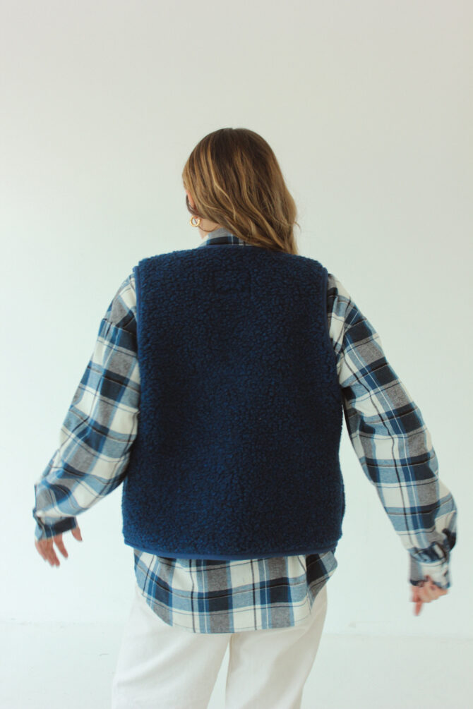 Kamizelka Merino Wool Navy Blue - obrazek 4