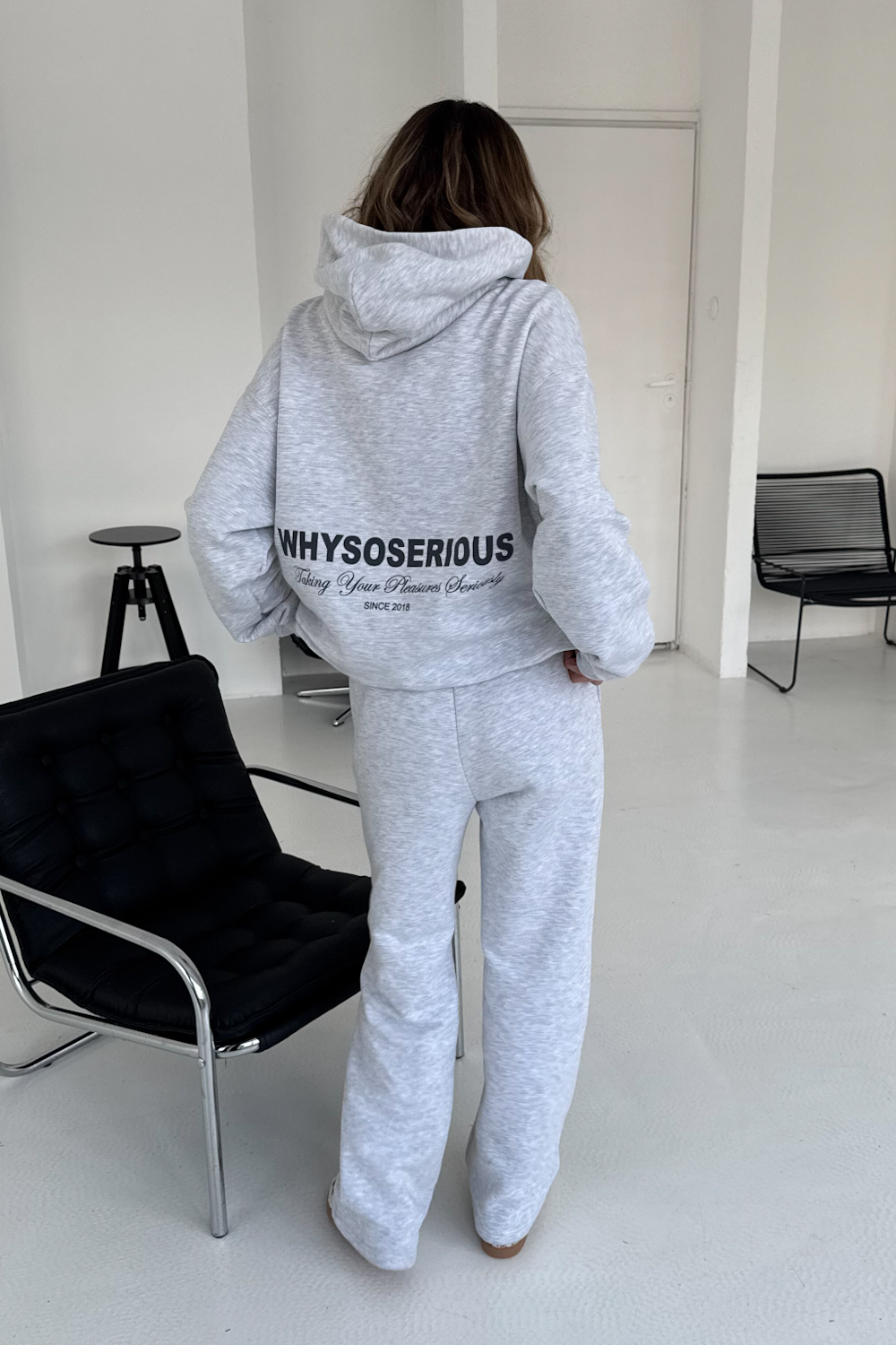 Spodnie Dresowe Wide WSS Szare - obrazek 3