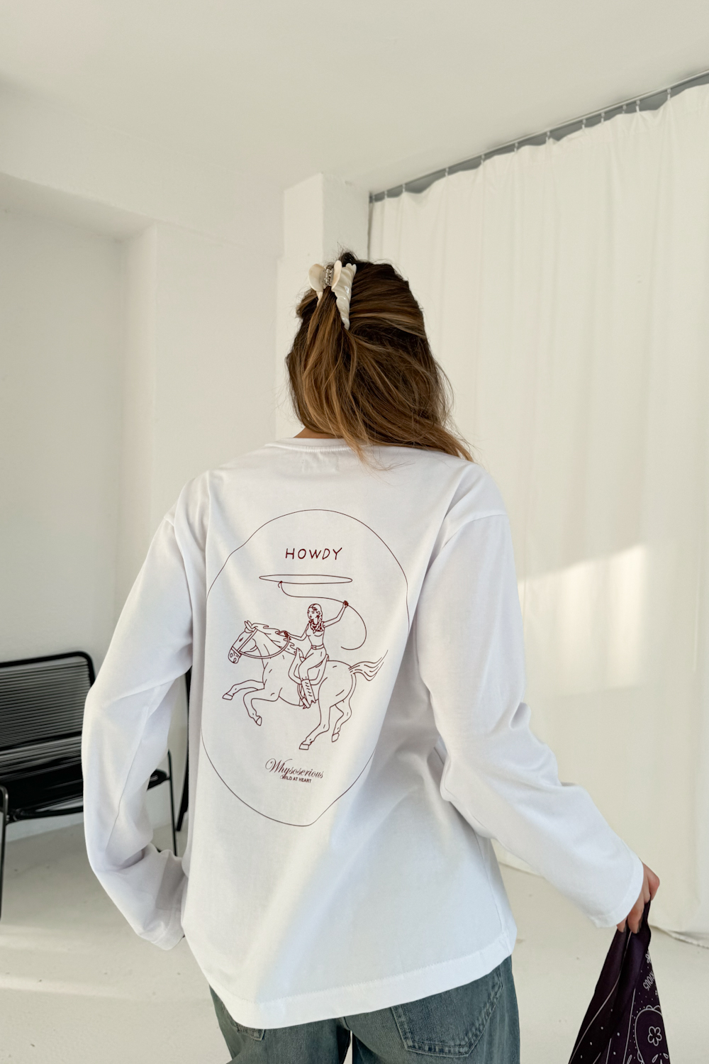 Longsleeve White Howdy - obrazek 3