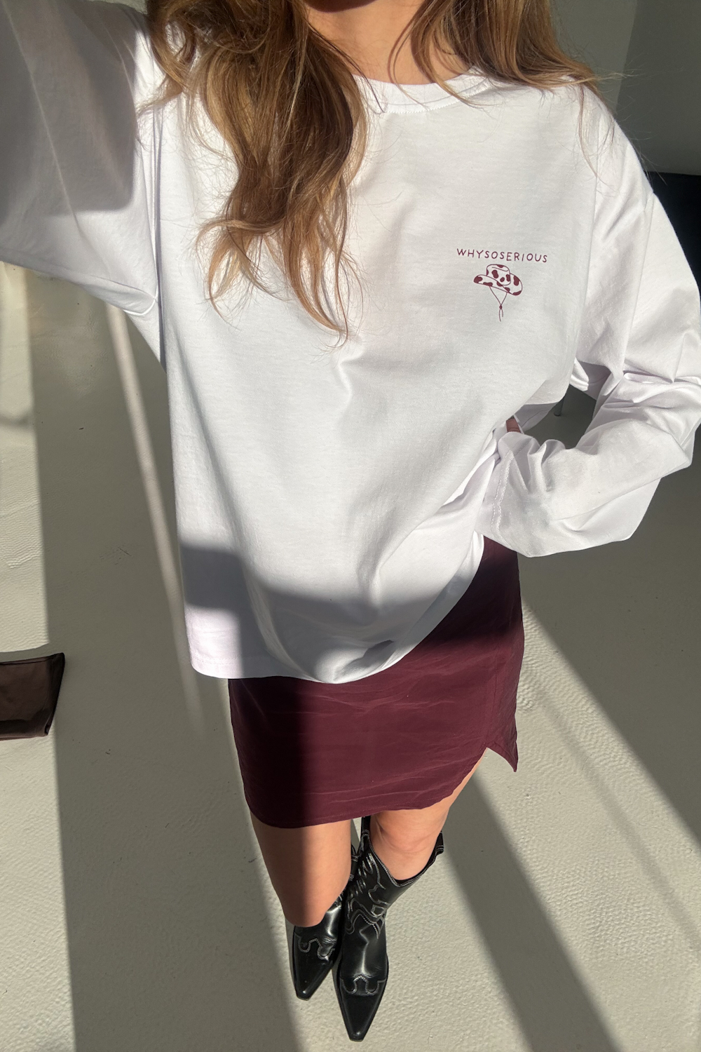 Longsleeve White Howdy - obrazek 2