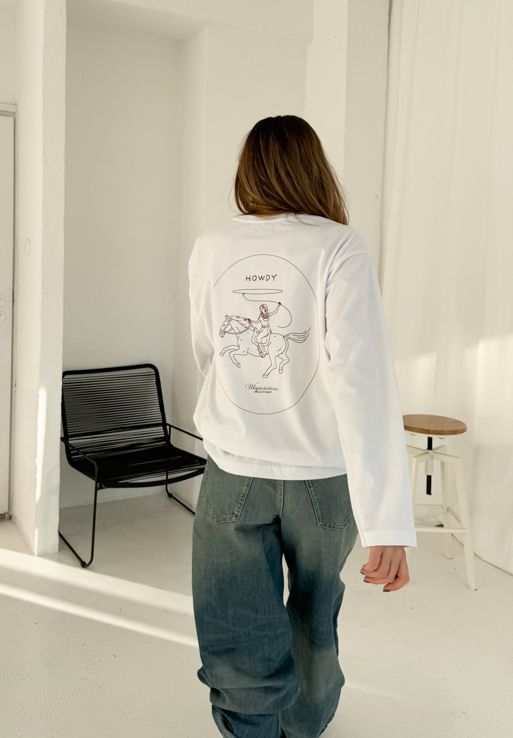 Longsleeve White Howdy - obrazek 4