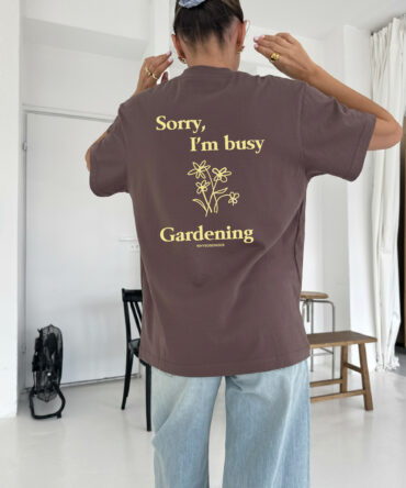 T-shirt Gardening Brązowy