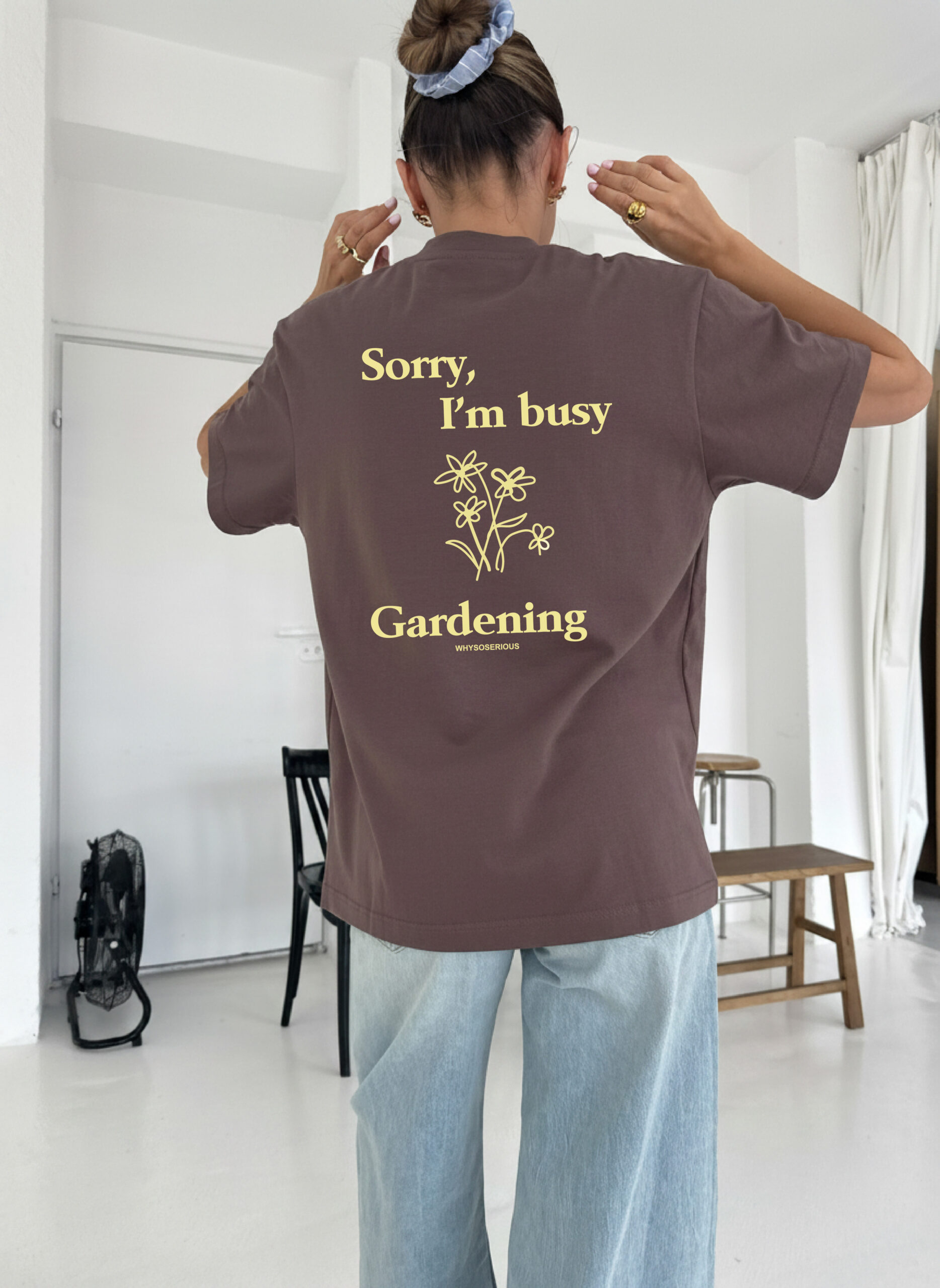 T-shirt Gardening Brązowy