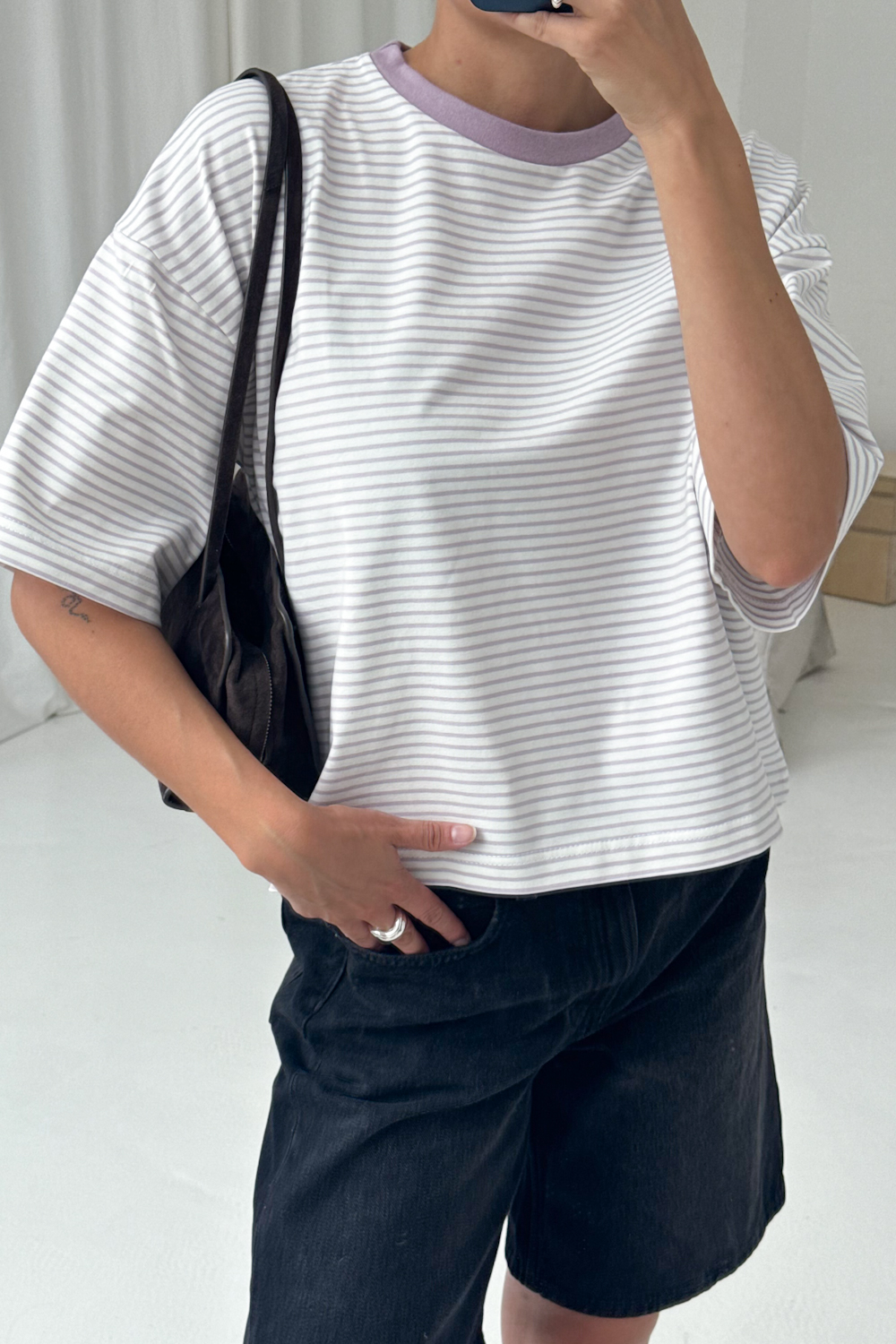 T-shirt Boxy Stripes Lilac - Image 7