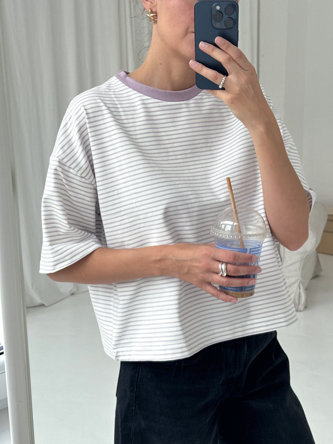 T-shirt Boxy Stripes Lilac - Image 8