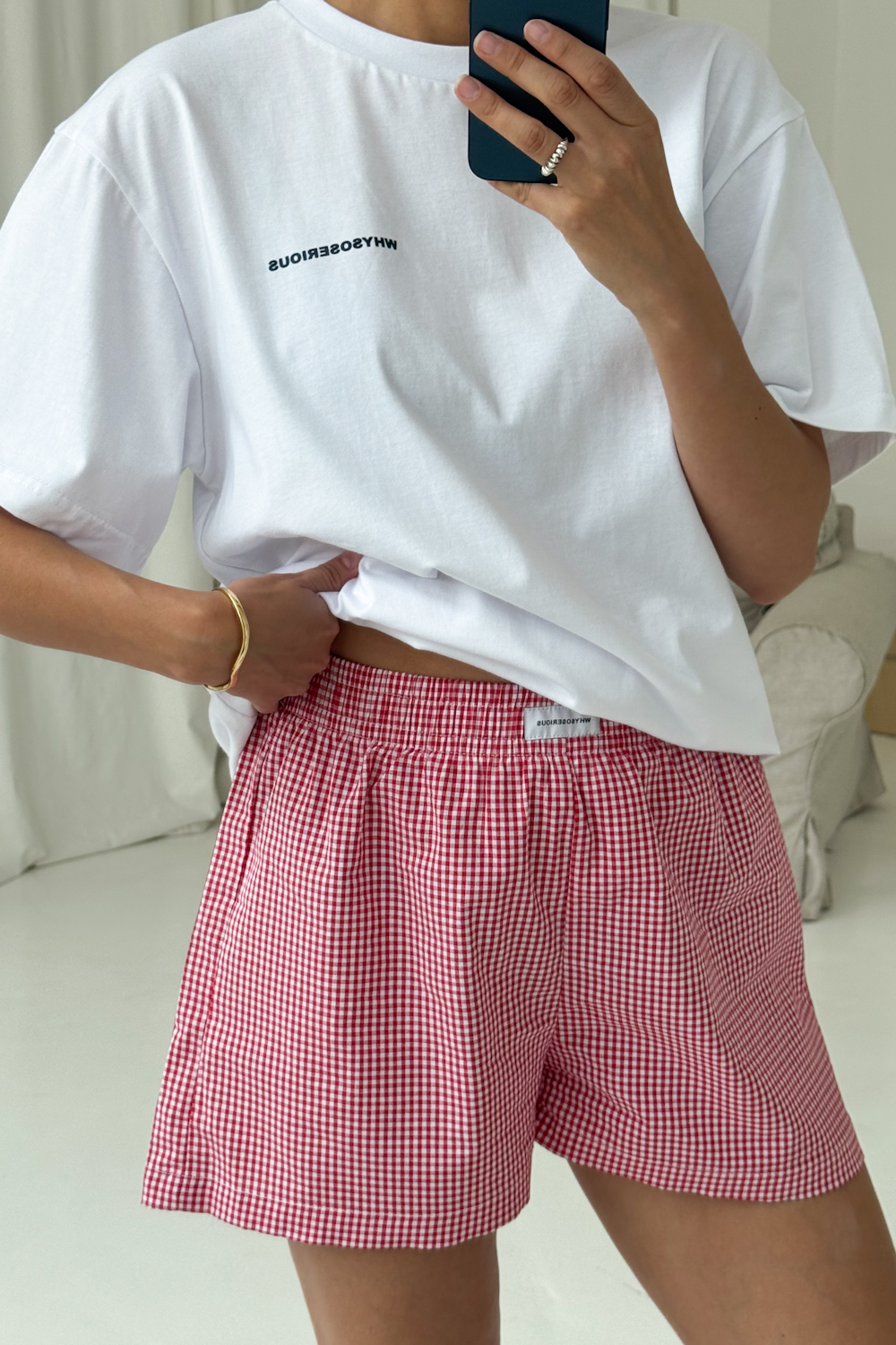 Szorty Boxer Vichy Red