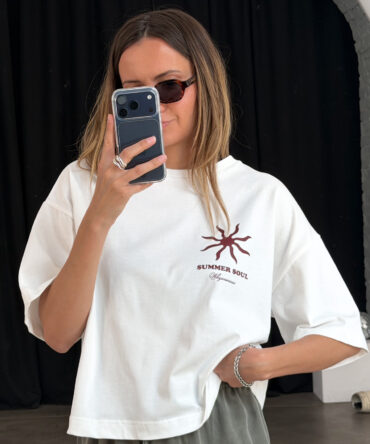 T-shirt Boxy Summer Soul Ecru