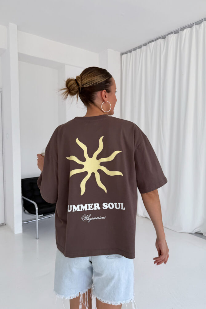 T-shirt Summer Soul Oversize Brown - obrazek 5