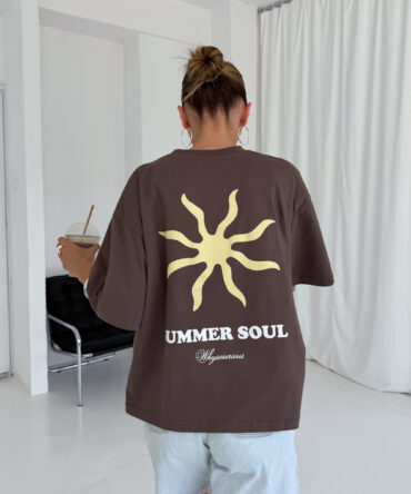 T-shirt Summer Soul Oversize Brown