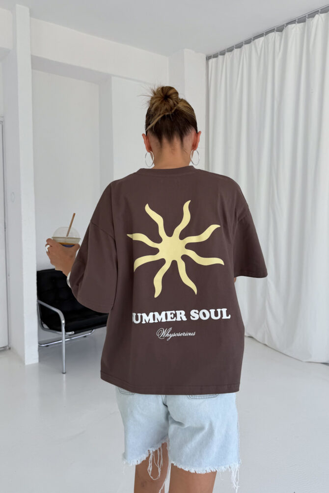 T-shirt Summer Soul Oversize Brown