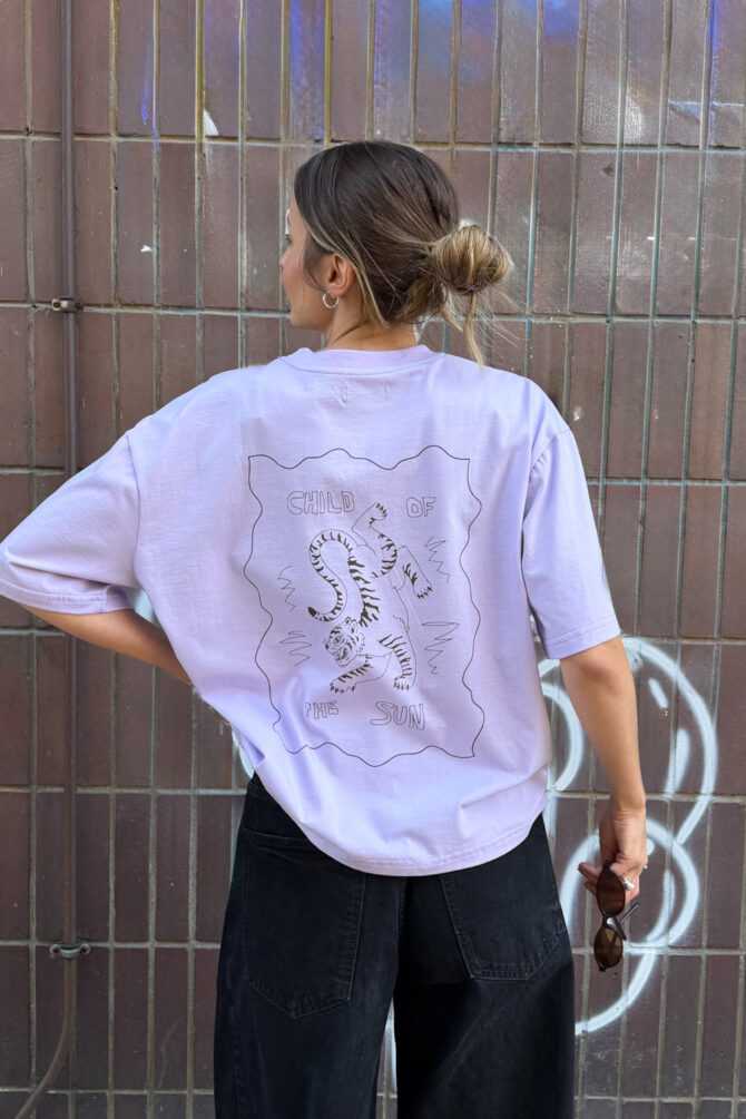 T-shirt Tiger Oversize Lilac - obrazek 3
