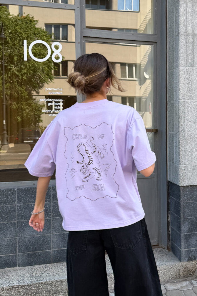 T-shirt Tiger Oversize Lilac