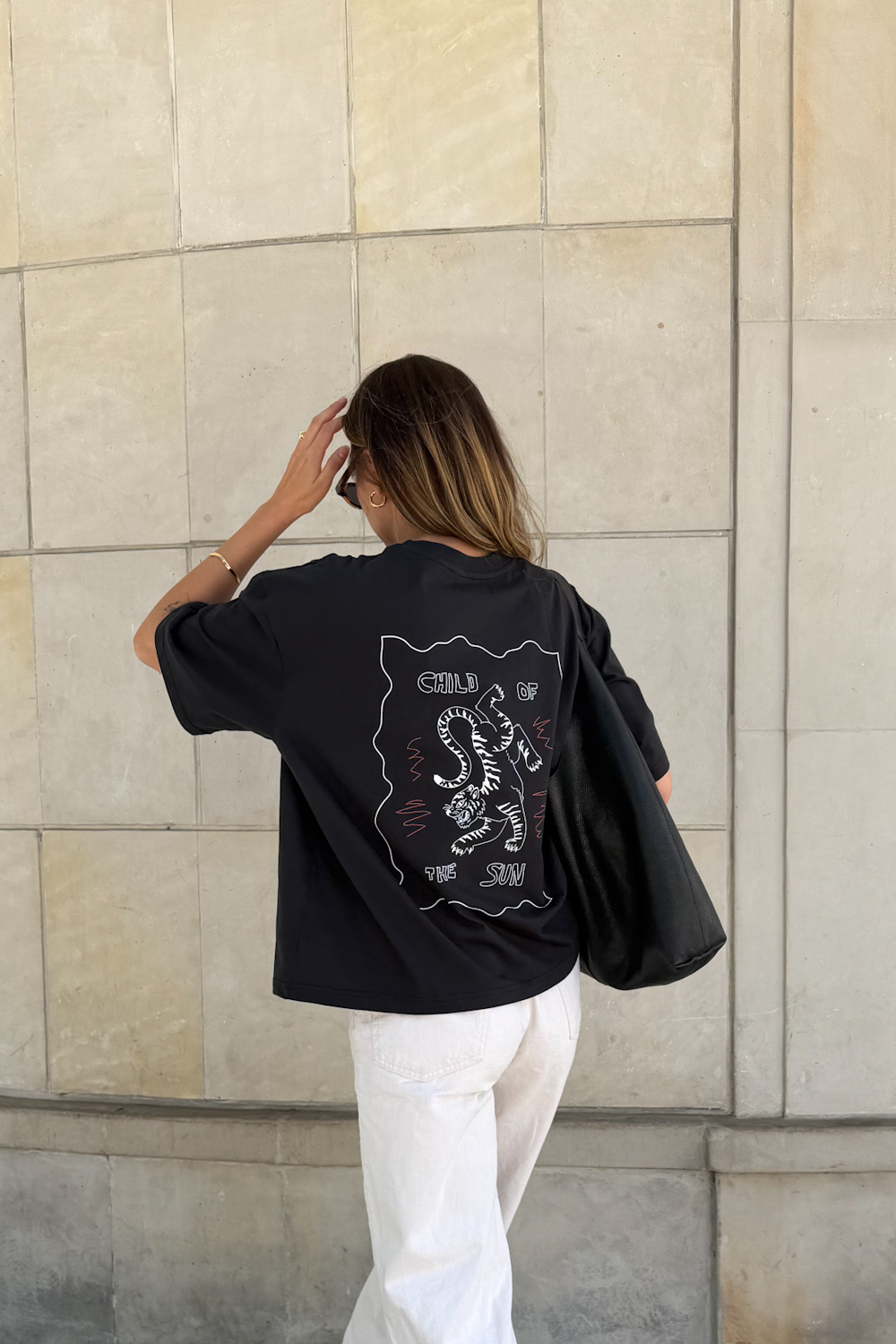 T-shirt Tiger Oversize Dusty Black - obrazek 2