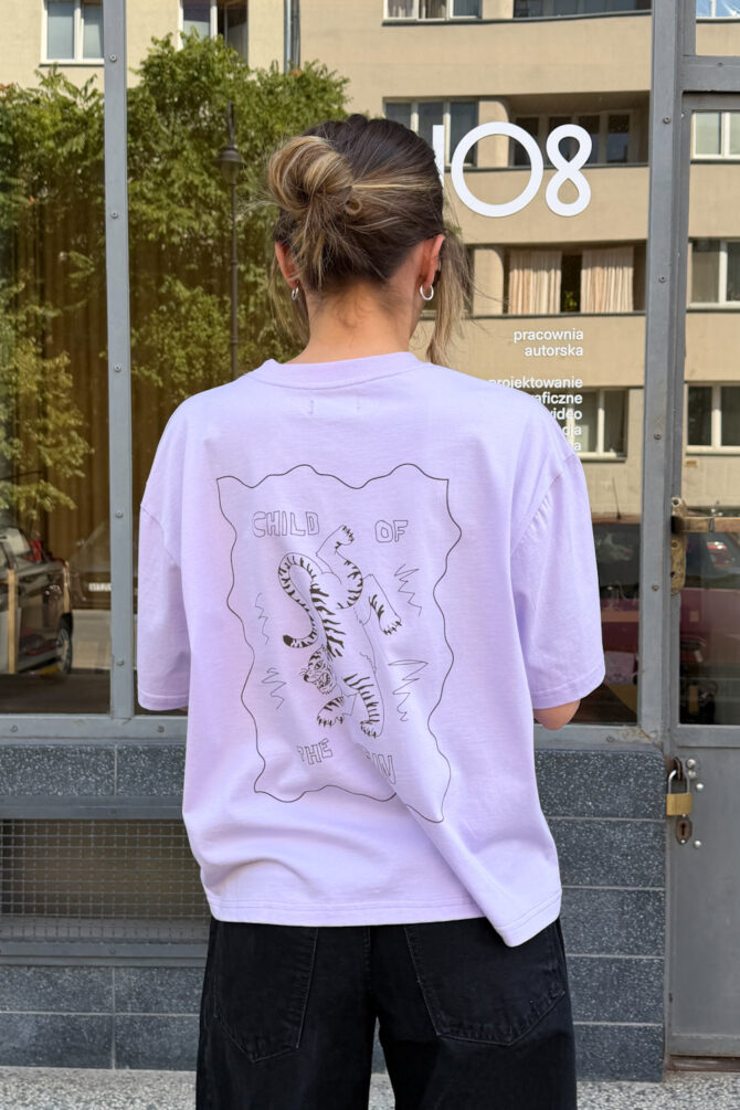 T-shirt Tiger Oversize Lilac - obrazek 4
