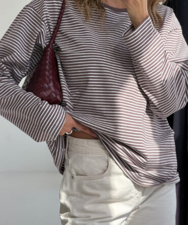 Longsleeve Dark Stripes Brown