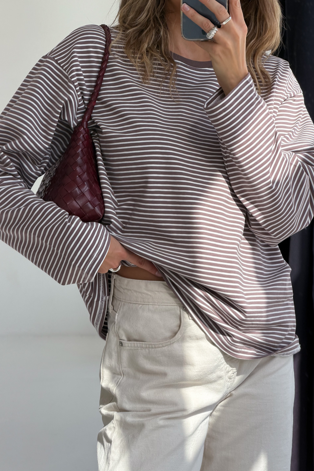 Longsleeve Dark Stripes Brown