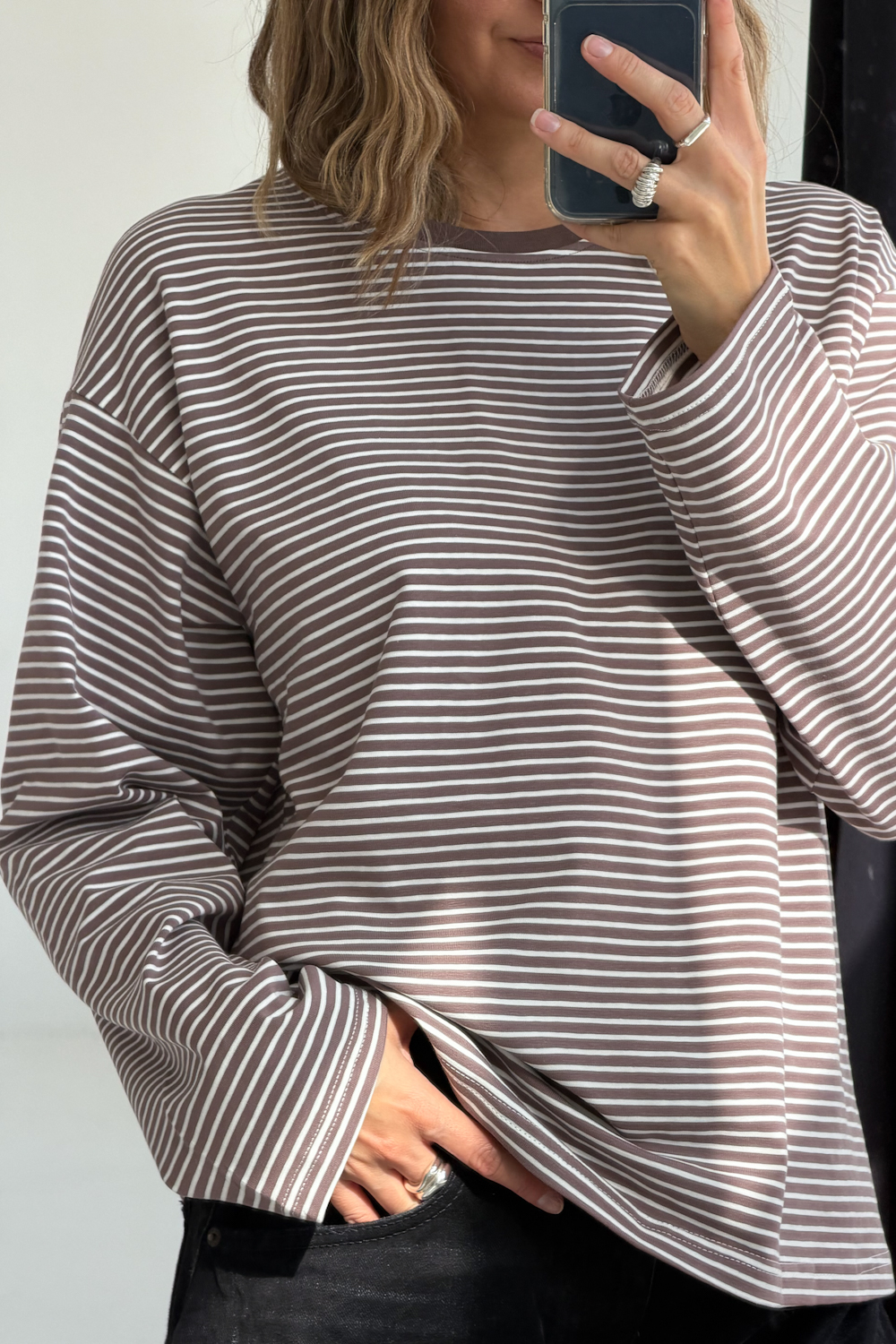 Longsleeve Dark Stripes Brown - obrazek 2