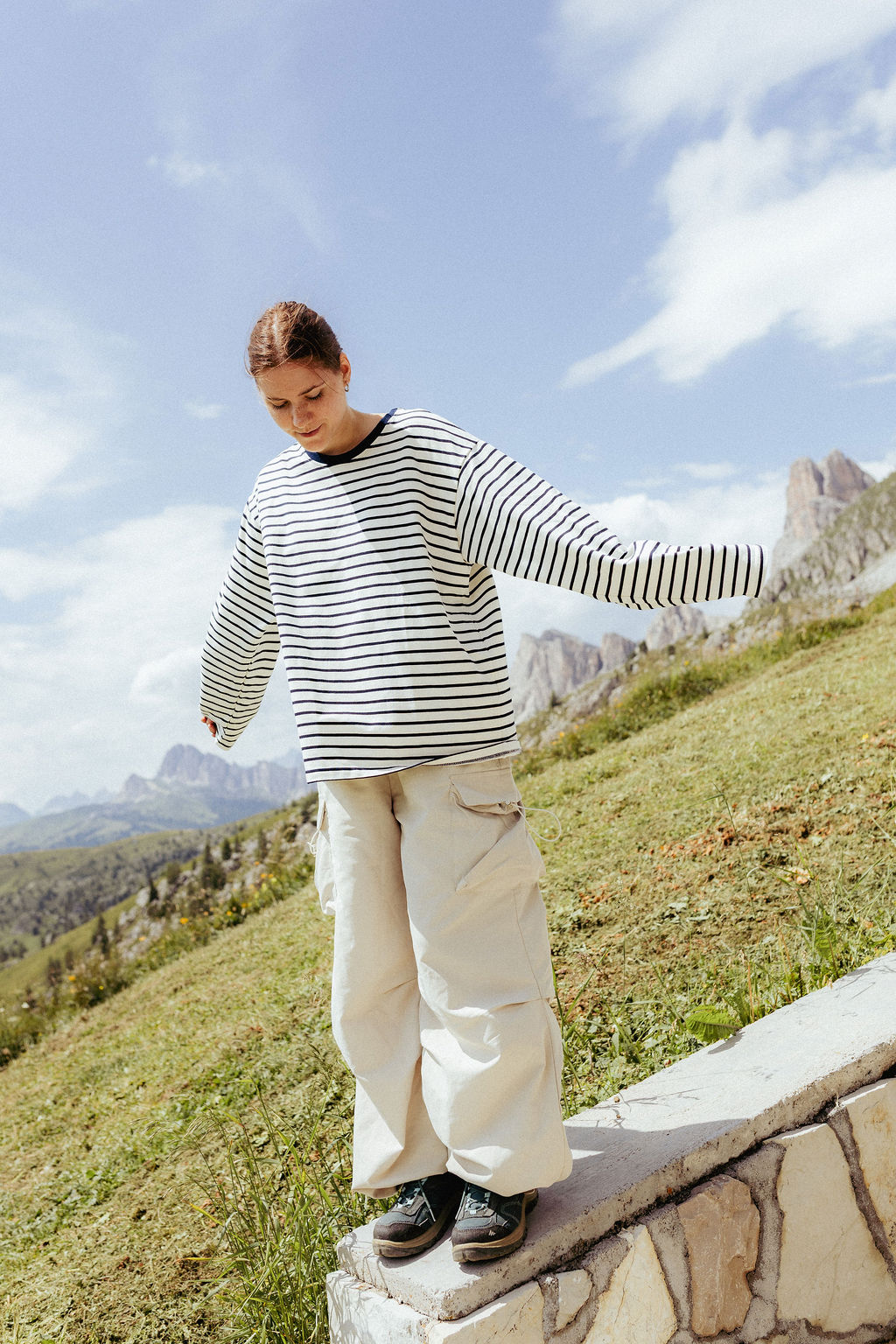 Longsleeve Heavy Stripes White Navy - Image 4
