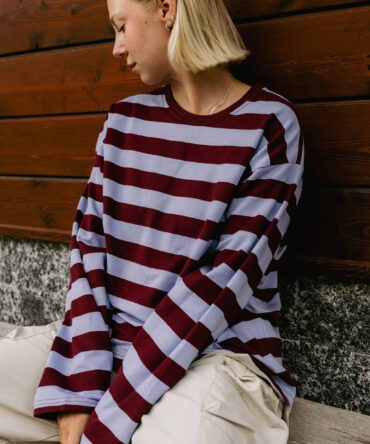 Longsleeve Heavy Stripes Plum