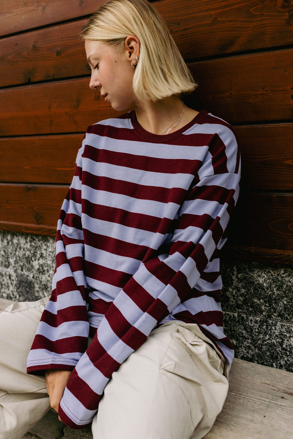 Longsleeve Heavy Stripes Plum