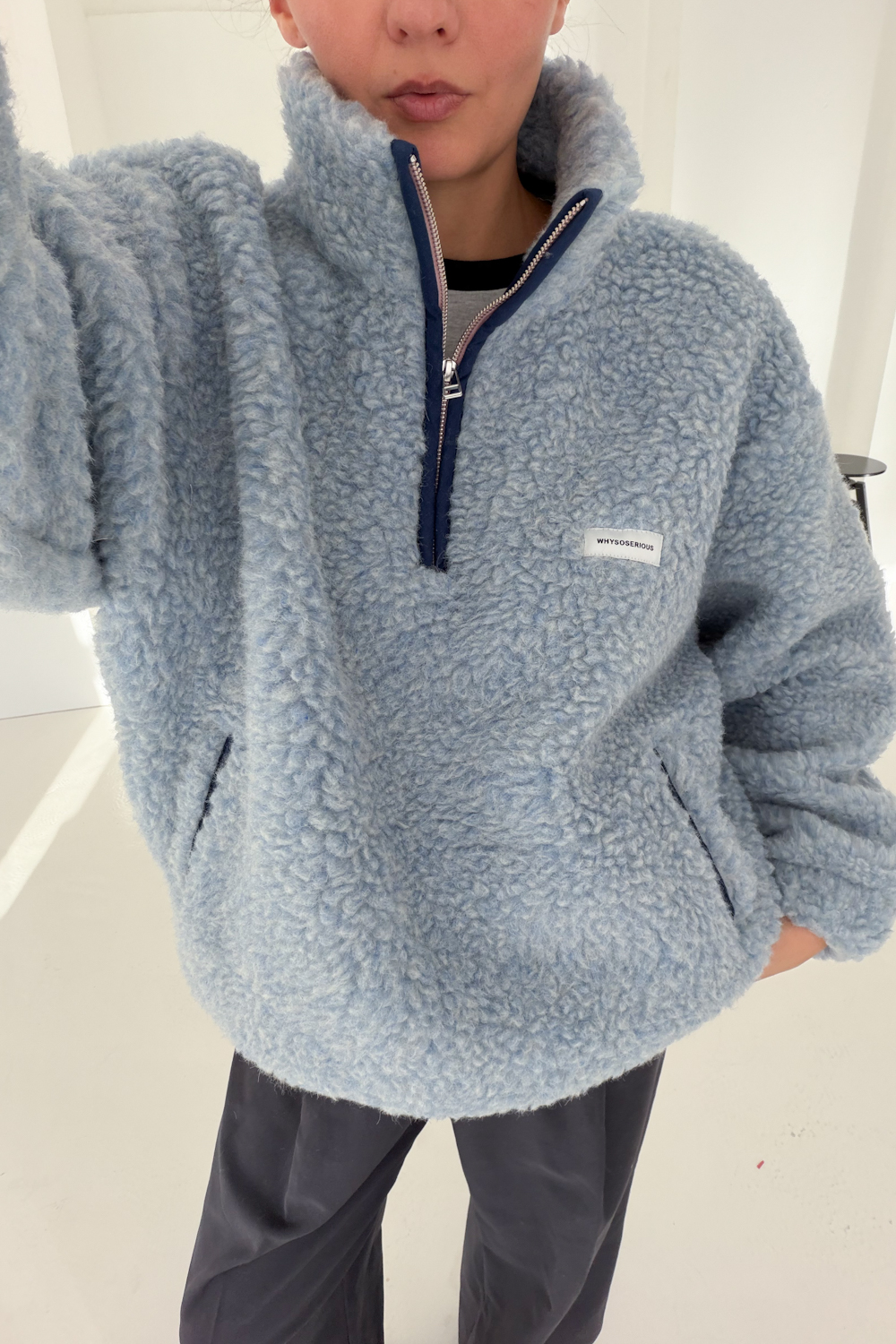 Kurtka Merino Wool Anorak Baby Blue - obrazek 4