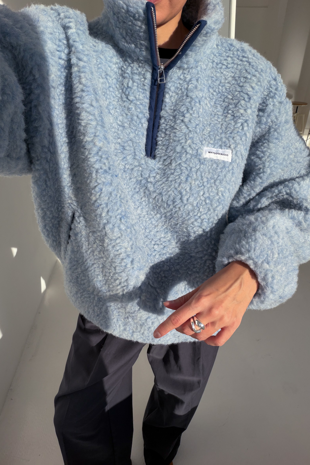 Kurtka Merino Wool Anorak Baby Blue - obrazek 5